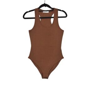 Zenana Womens Brown Tank Body Suit Size Large NWOT